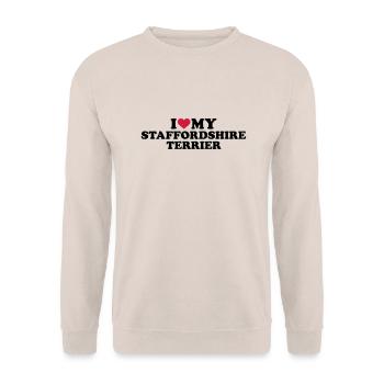 Staffordshire Terrier - Unisex Pullover - Sand - Vorne - Alina (178cm) & Michal (187cm)