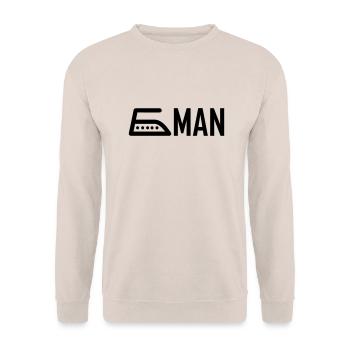 iron man - Unisex Pullover - Sand - Vorne - Alina (178cm) & Michal (187cm)