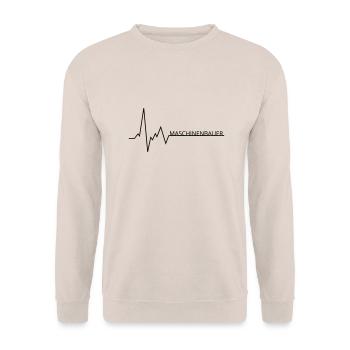 herzschlag maschinenbauer - Unisex Pullover - Sand - Vorne - Alina (178cm) & Michal (187cm)