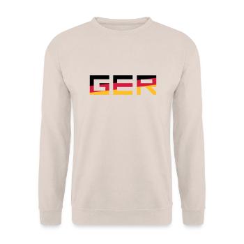 GER Team Germany Germany Colors Black Red Go - Unisex Sweatshirt - sand - Front - Alina (178cm) & Michal (187cm)