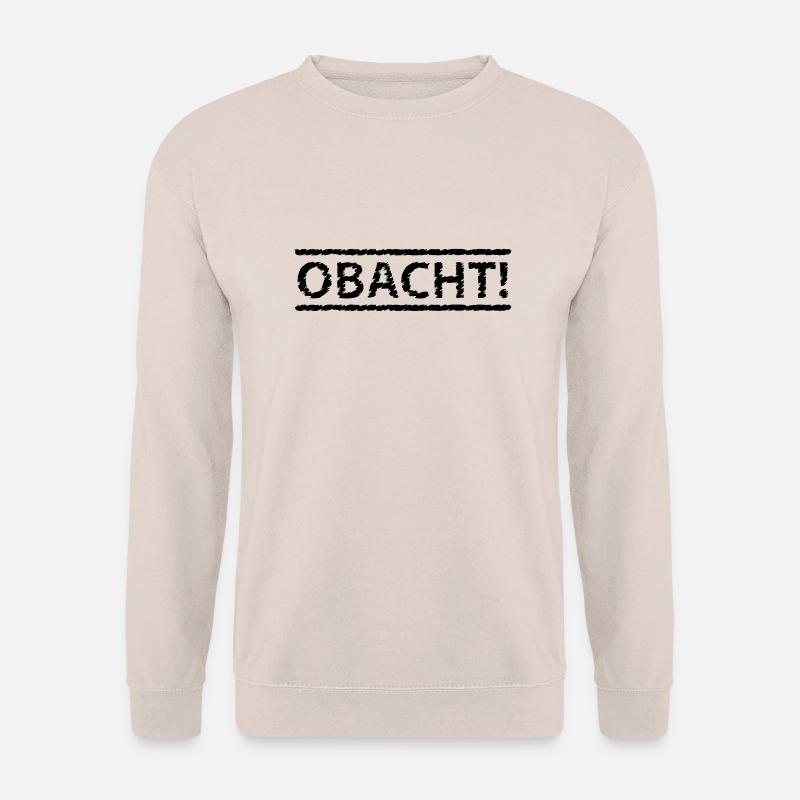 Obacht, abgenutzt, retro, 1fb - Unisex Pullover - Sand