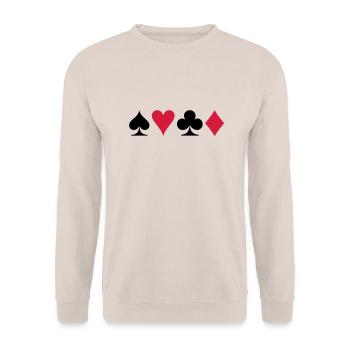 Poker - Unisex Pullover - Sand - Vorne - Alina (178cm) & Michal (187cm)