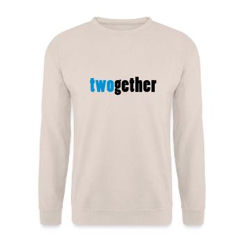 twogether zusammen zwillinge - Unisex Pullover - Sand - Vorne - Alina (178cm) & Michal (187cm)