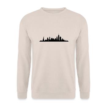 Skyline New York - Unisex Pullover - Sand - Vorne - Alina (178cm) & Michal (187cm)