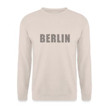Berlin line font - Unisex Sweatshirt - sand - Front - Alina (178cm) & Michal (187cm)