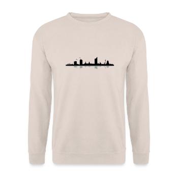 Leipzig Skyline - Sweat-shirt Unisexe - sable - Devant - Alina (178cm) & Michal (187cm)