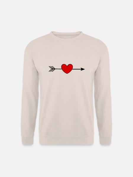 rotes Herz rot Valentinstag Geschenk - Unisex Pullover - Sand