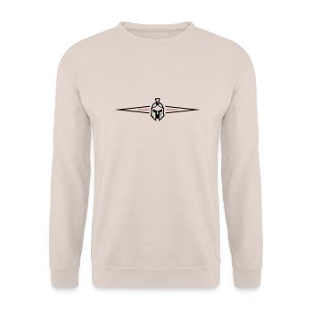 Symbole spartiate Ligne Gladiateur - Sweat-shirt Unisexe - sable - Devant - Alina (178cm) & Michal (187cm)
