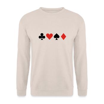 Poker, skat, jeu de cartes - Sweat-shirt Unisexe - sable - Devant - Alina (178cm) & Michal (187cm)