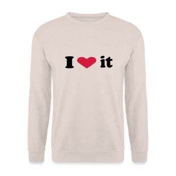 i love it - Unisex Sweatshirt - sand - Front - Alina (178cm) & Michal (187cm)