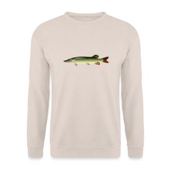 fish15 - Unisex Sweatshirt - sand - Front - Alina (178cm) & Michal (187cm)