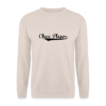 chess player retro college baseball styl - Unisex Sweatshirt - sand - Front - Alina (178cm) & Michal (187cm)