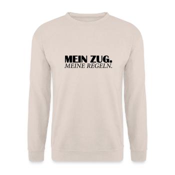 mein zug meine regeln - Unisex Pullover - Sand - Vorne - Alina (178cm) & Michal (187cm)
