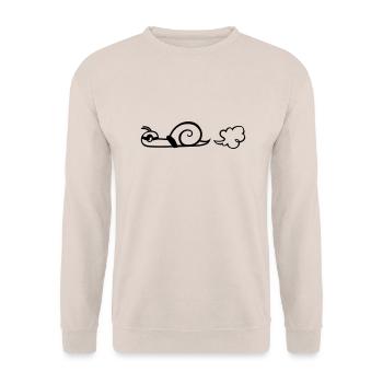schneckentempo_schneckera - Unisex Pullover - Sand - Vorne - Alina (178cm) & Michal (187cm)