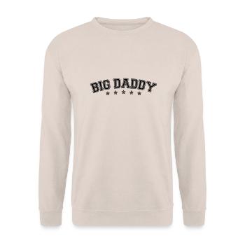 Father's day logo Big Daddy hero dad Vater - Unisex Sweatshirt - sand - Front - Alina (178cm) & Michal (187cm)