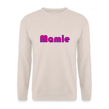 MAMIE. FÊTE DES MÈRES. BONNE FÊTE MAMIE. JE T'AIME - Sweat-shirt Unisexe - sable - Devant - Alina (178cm) & Michal (187cm)