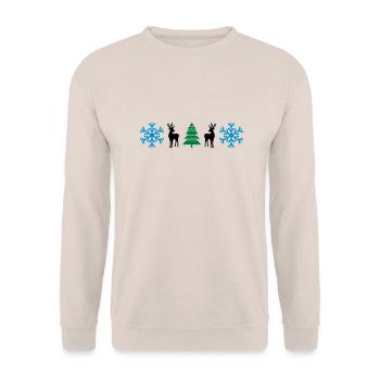 weihnachtsmuster_02 - Unisex Pullover - Sand - Vorne - Alina (178cm) & Michal (187cm)