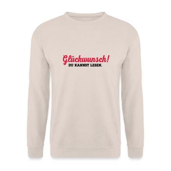 lesen - Unisex Pullover - Sand - Vorne - Alina (178cm) & Michal (187cm)
