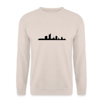 Skyline Leipzig - Unisex Pullover - Sand - Vorne - Alina (178cm) & Michal (187cm)