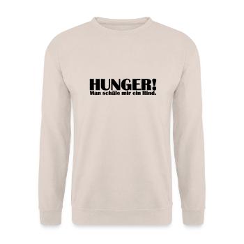 hunger - man schäle mir ein rind - Unisex Pullover - Sand - Vorne - Alina (178cm) & Michal (187cm)