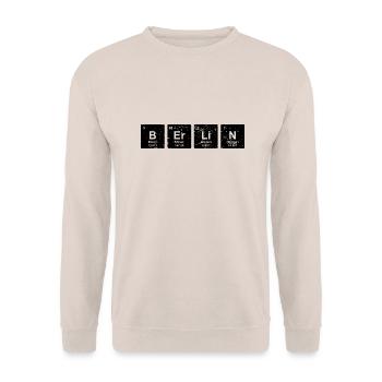 BERLIN ELEMENTE lustiges Geschenk Hauptstadt - Unisex Pullover - Sand - Vorne - Alina (178cm) & Michal (187cm)