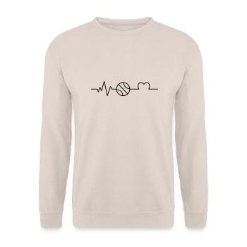 I love Volleyball - Unisex Sweatshirt - sand - Front - Alina (178cm) & Michal (187cm)