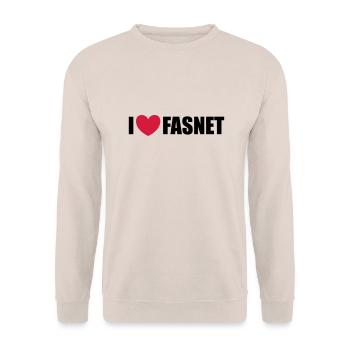 I love Fasnet - Unisex Pullover - Sand - Vorne - Alina (178cm) & Michal (187cm)