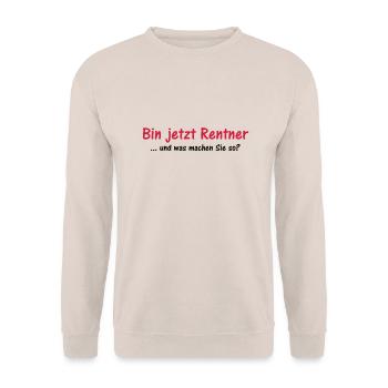 Rentner und Sie? - Unisex Pullover - Sand - Vorne - Alina (178cm) & Michal (187cm)