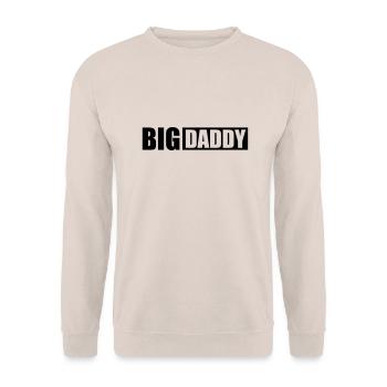 Logo Big Daddy father hero dad father's day - Unisex Sweatshirt - sand - Front - Alina (178cm) & Michal (187cm)