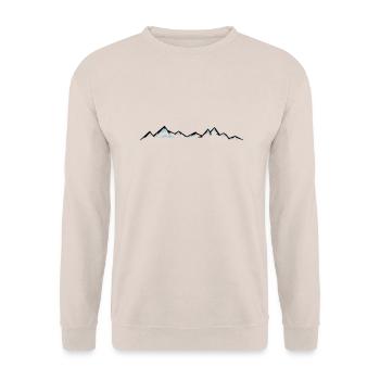 BERGE Gebirge Landschaft Silhouette Panorama - Unisex Pullover - Sand - Vorne - Alina (178cm) & Michal (187cm)