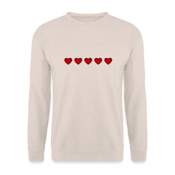 Ligne de symbole de cœurs - Sweat-shirt Unisexe - sable - Devant - Alina (178cm) & Michal (187cm)