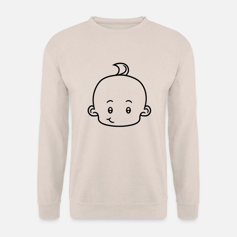 glücklich kopf gesicht klein süß niedlich windel k - Unisex Pullover - Sand