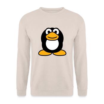 Penguin hear nothing, numb hands cover ears - Unisex Sweatshirt - sand - Front - Alina (178cm) & Michal (187cm)