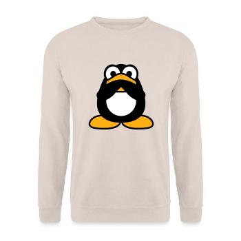 Penguin Nothing Talking Silent Hands Covering Mouth - Unisex Sweatshirt - sand - Front - Alina (178cm) & Michal (187cm)