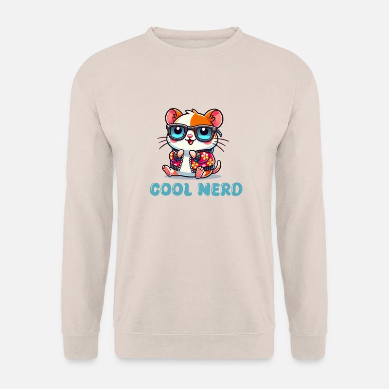 hamster comic cool nerd - Unisex Sweatshirt - sand