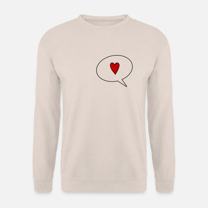 Speechbubble with Heart - Unisex Pullover - Sand