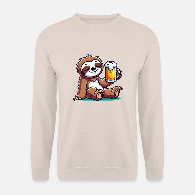 faultier bier comic - Unisex Pullover - Sand
