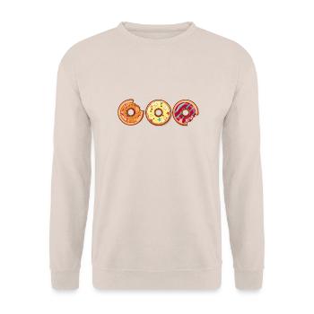 Donut Muffin Coole Kuchen Bild Bunt Geschenkidee - Unisex Pullover - Sand - Vorne - Alina (178cm) & Michal (187cm)