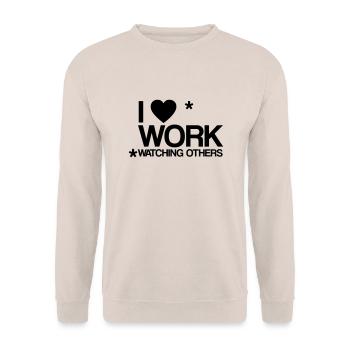 I love work work laziness lazy monday gift - Unisex Sweatshirt - sand - Front - Alina (178cm) & Michal (187cm)