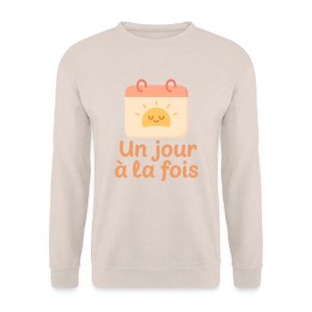 Un jour à la fois Illustration calendrier - Sweat-shirt Unisexe - sable - Devant - Alina (178cm) & Michal (187cm)