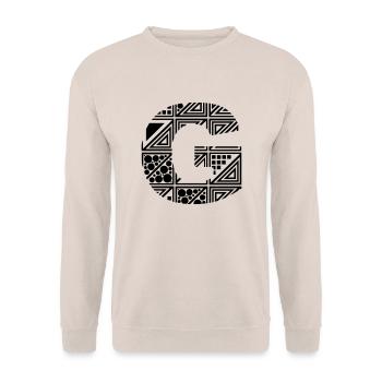 Buchstabe G - Unisex Pullover - Sand - Vorne - Alina (178cm) & Michal (187cm)