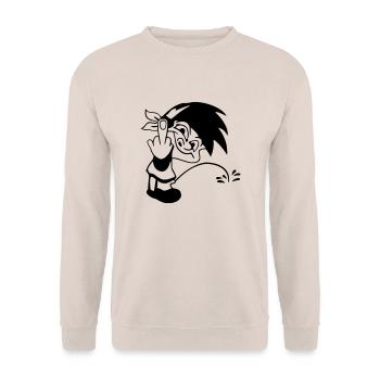 pisser 2 - Unisex Pullover - Sand - Vorne - Alina (178cm) & Michal (187cm)