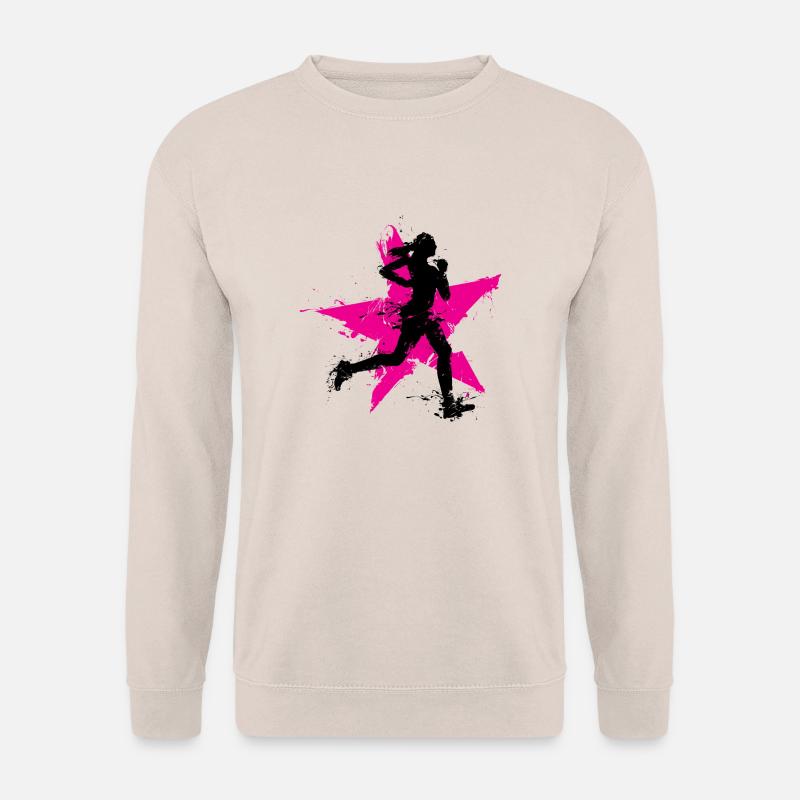runner female with star - Unisex Pullover - Sand