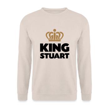 King stuart name thing crown - Unisex Sweatshirt - sand - Front - Alina (178cm) & Michal (187cm)