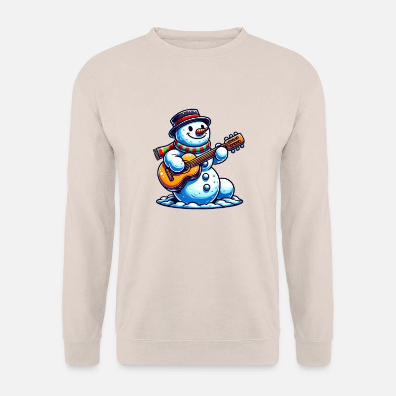 schneemann gitarre - Unisex Pullover - Sand