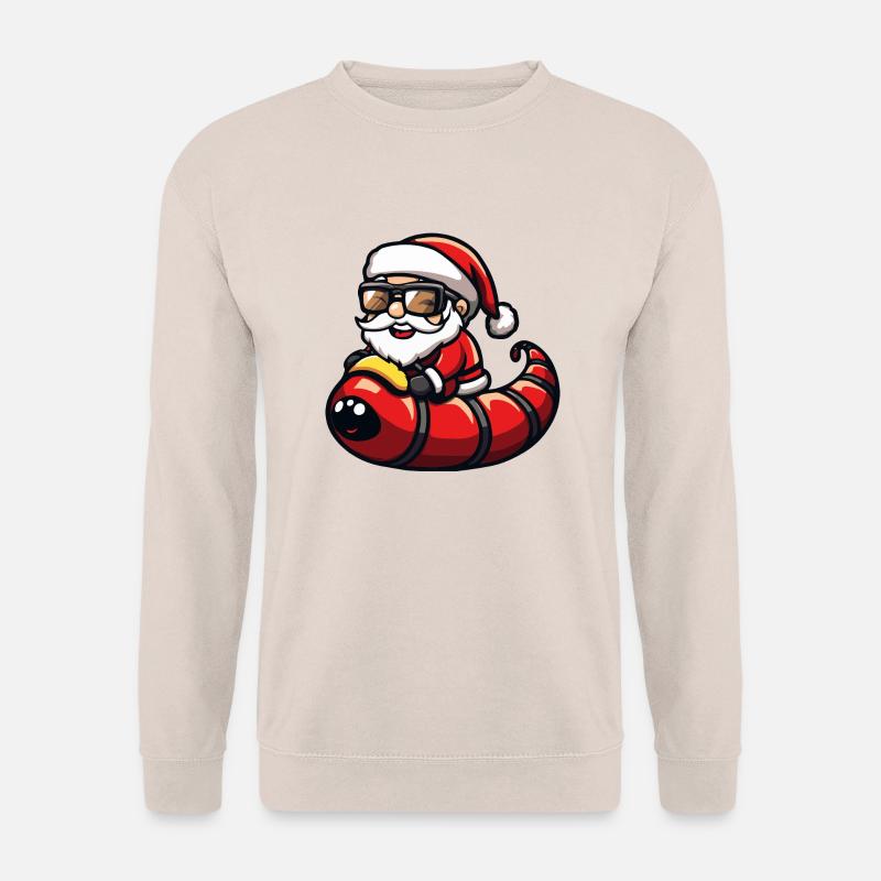 Wurm Weihnachtsmann Cartoon - Unisex Pullover - Sand