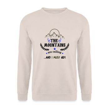 the mountains are calling 02 - Unisex Sweatshirt - sand - Front - Alina (178cm) & Michal (187cm)