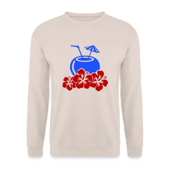 cocktail hibiskus - Unisex Pullover - Sand - Vorne - Alina (178cm) & Michal (187cm)