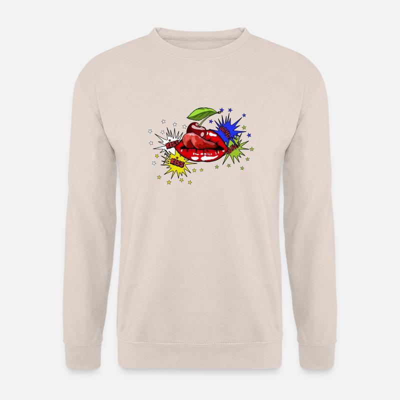 Kiss! Bang! Kirschmund - Unisex Pullover - Sand