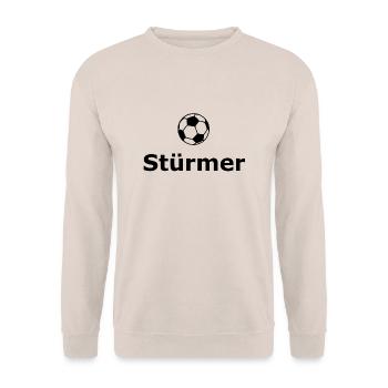 Stürmer - Fußball - Unisex Pullover - Sand - Vorne - Alina (178cm) & Michal (187cm)